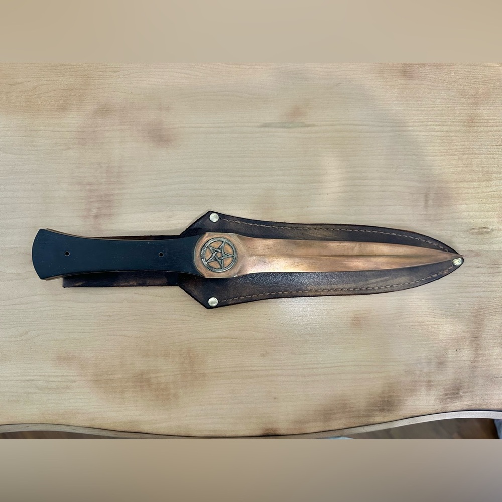 Handmade Copper Athame with Leather Sheath